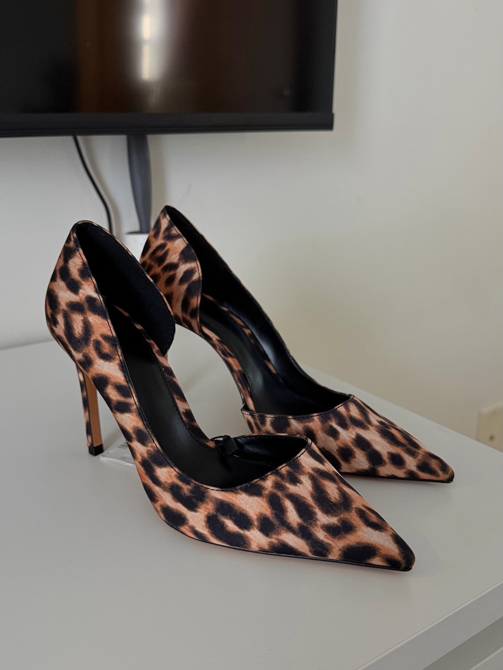 MANGO Leopard Print Kitten Heel Slingback Pump Brown & Black EU 36